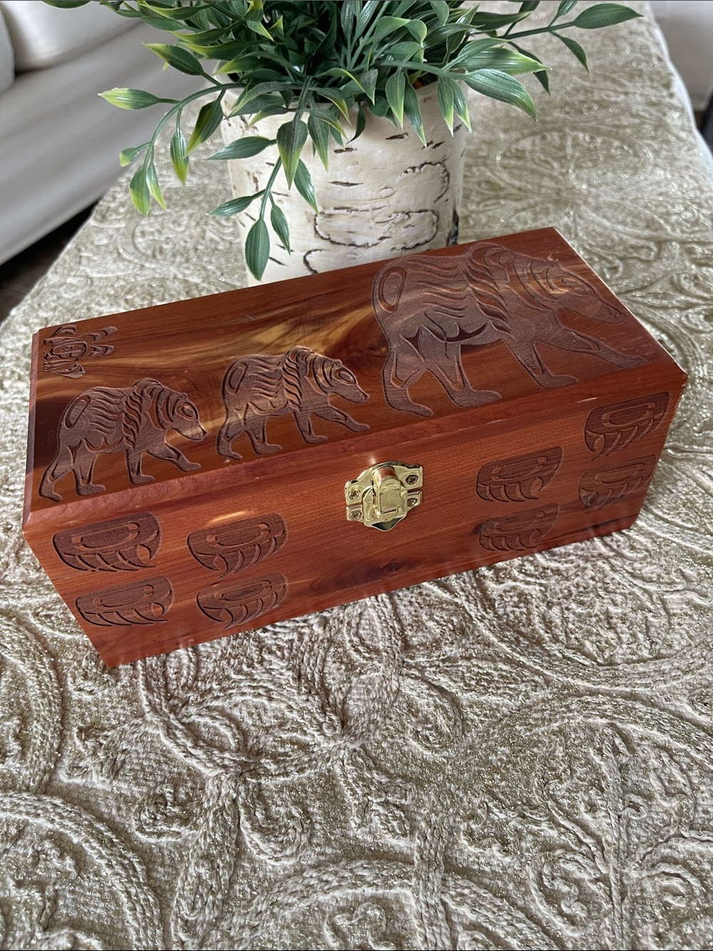 SIGNED | Neil Cotton First Nations Carved Cedar Box – Ahousaht, B.C.